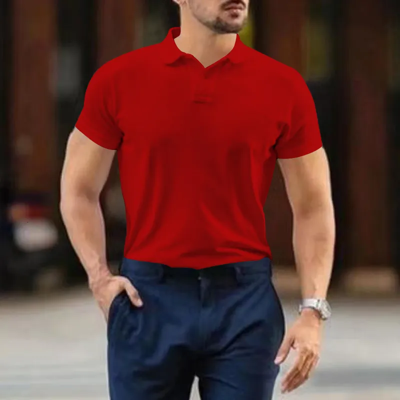 Męskie koszulki polo Mr. MrBu American casual POLO męska koszulka biznesowa z krótkim rękawem wysokiej klasy 230705