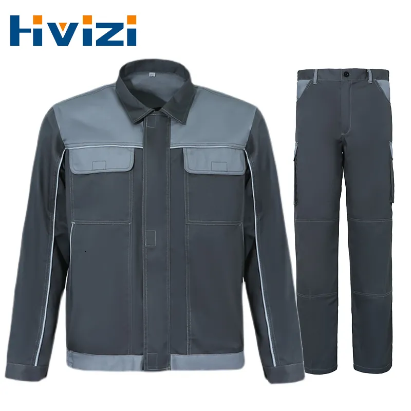 Inne kombinezon spawalniczy odblaskowe wiele kieszeni odzież robocza mężczyźni odblaskowe elektryczne fabryczne warsztaty naprawcze trwałe mundury 230706