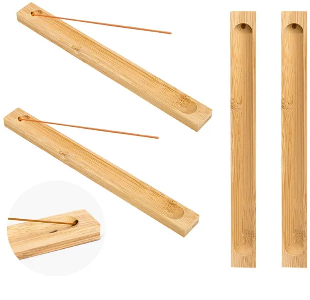 Wholesale Natural Bamboo Incense holder Lamps Ash Catcher Burner stand Home fragrances for sandalwood and agarwood Stick JL1483