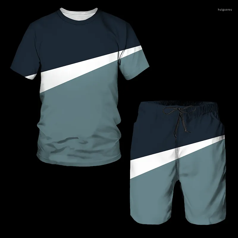 Survêtements pour hommes 2023 Impression 3D Short à manches courtes Costume T-shirt deux pièces et tendance décontractée pour femme surdimensionnée