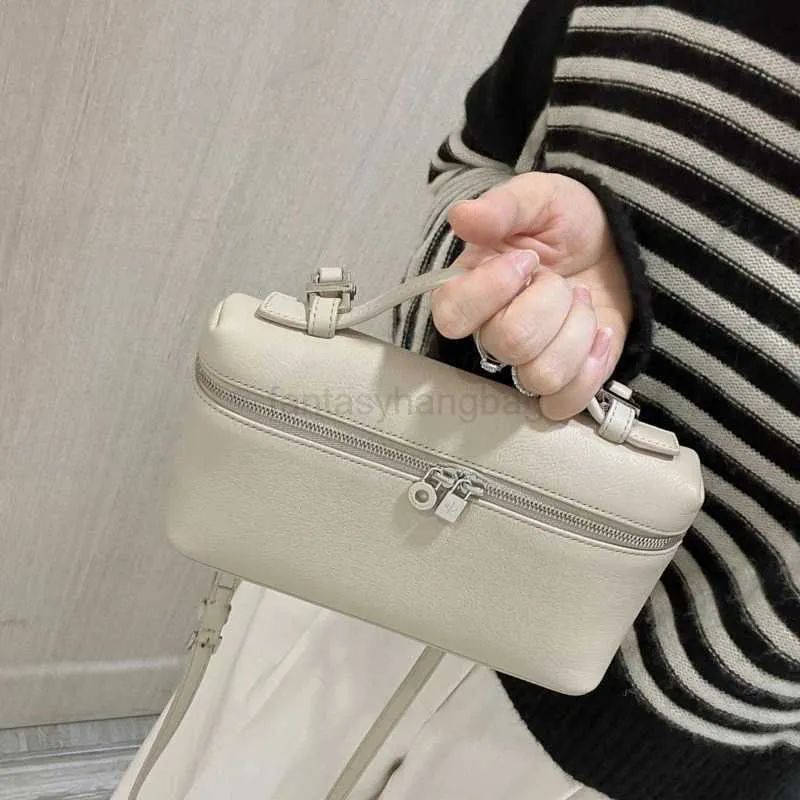 loro piana Luxury pocket l19 mini Bag Women's mens Genuine leather trunk  box camera bags tote handbag cross body bag Designer fashion clutch  Shoulder