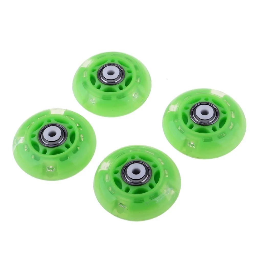 4 Pieces Outdoor Inline Roller Skates Skating PU Wheel 64mm - 6 color speed, brake,