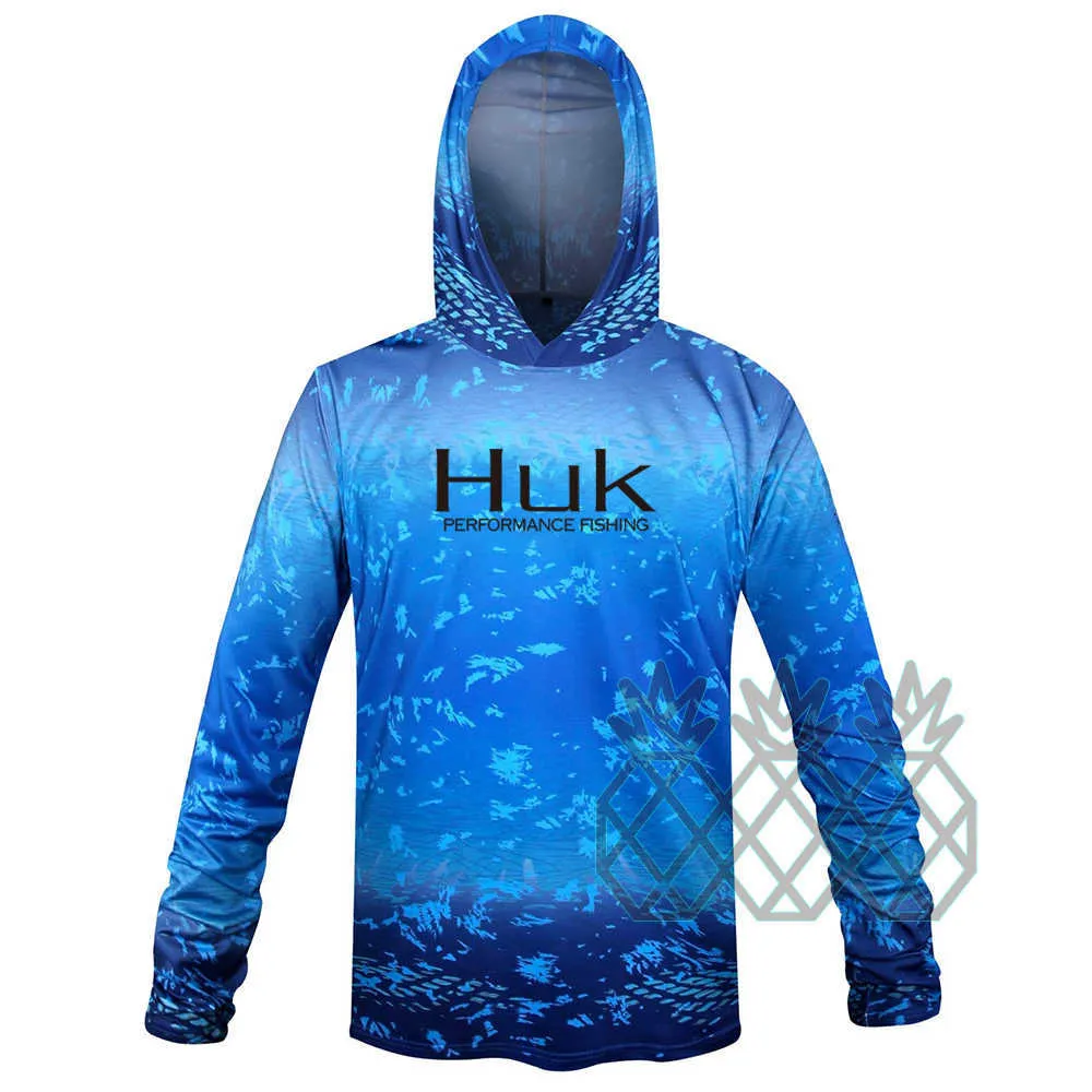 HUK Men Icon X Hoodie Fishing Shirt Sun Protection - Set Sail - XX-Large