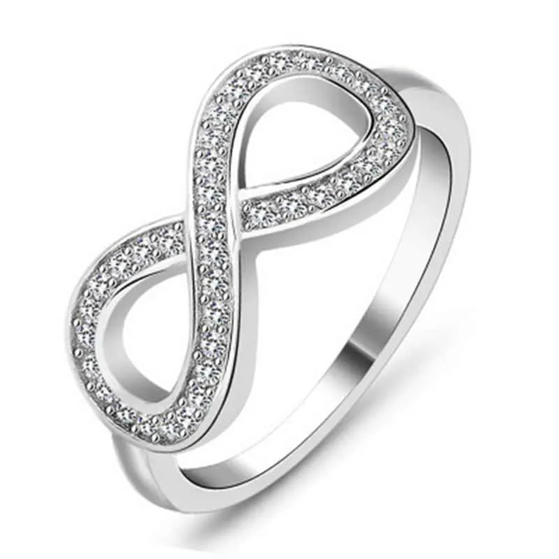 Huitan модные бесконечные кольца модные простые аксессуары счастливчики вверх по вверх по вверху в восемь женщинах в форме кольца средних пальцев 2019
