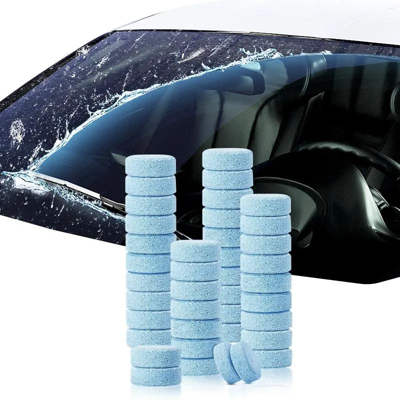 Lave-auto 100 pièces tablettes de lavage de pare-brise outil efficace d'élimination des taches petite taille accessoire de nettoyage effervescent