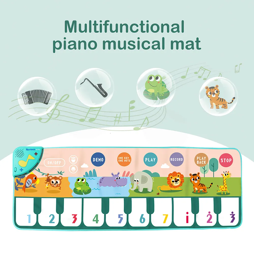 Baby Musical Piano Matte Fur Kinder 110 X 36 Cm Interaktive Bodentastatur Mit 8 Tiergerauschen Fur Bildungsspiele Von 9 97 DHgate