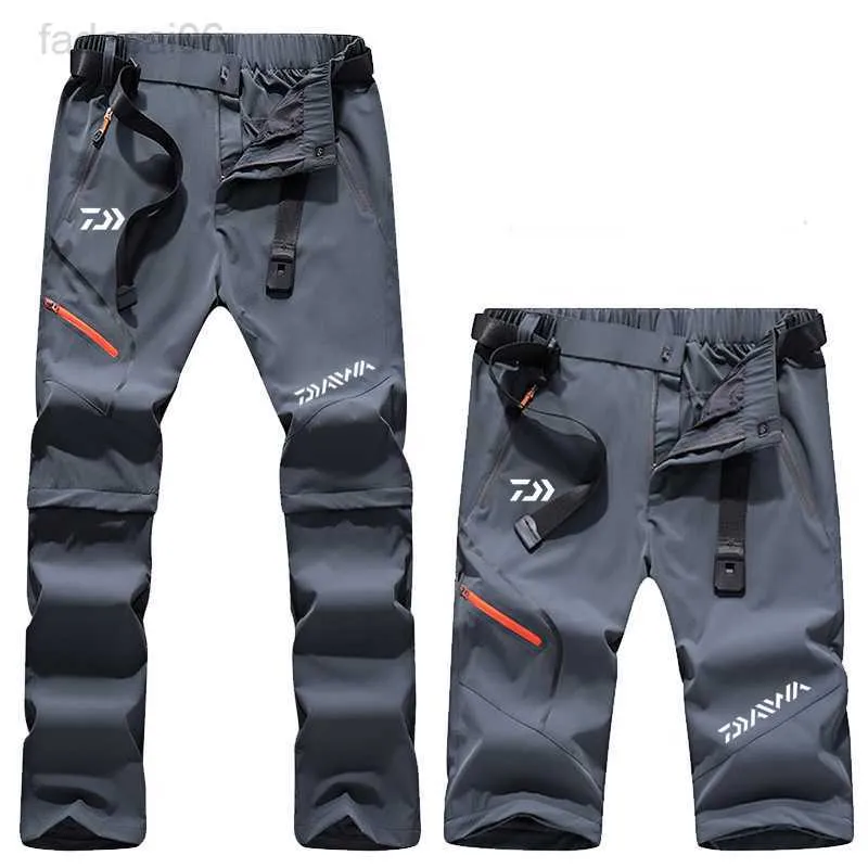 Akcesoria wędkarskie Taktyczne wodoodporne spodnie elastyczne Letnie spodnie szybkoschnące Męskie Outdoor Sports Trekking Camping Spodnie wędkarskie Odpinany HKD230706
