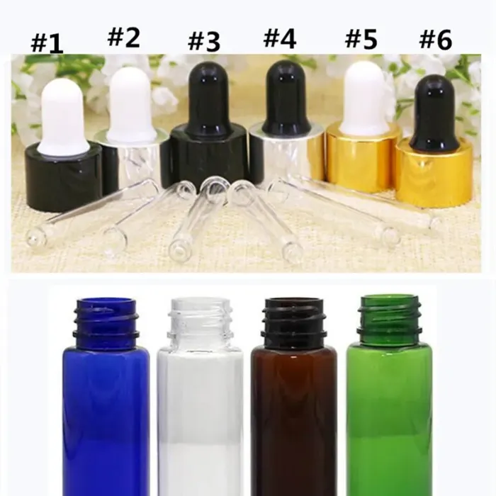 10ml/15ml/20ml Amber Blue PET Bottles With Glass Dropper Empty Refillable Dropper Bottle  Oil Bottle Sample Makeup Vials