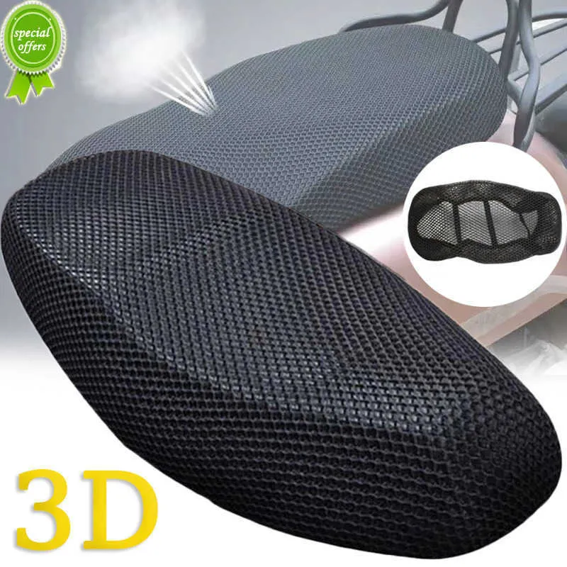 Neue Motorrad-Elektrofahrradsitzabdeckung Sommer atmungsaktives 3D-Mesh-Stoff Anti-Skid Pad Scooter Sitzbezug Kissennetzabdeckung