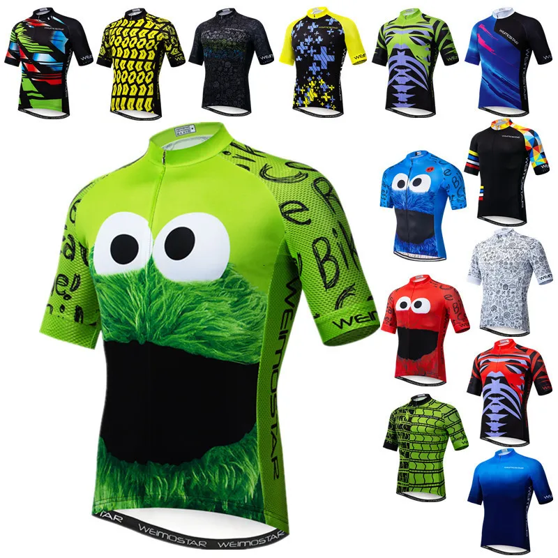 Camisas de ciclismo Tops Weimostar Top Green Cycling Jersey Engraçado Masculino Cookie Bicicleta Ciclismo Roupas Maillot Ciclismo Respirável MTB Bike Jersey Camisa 230705