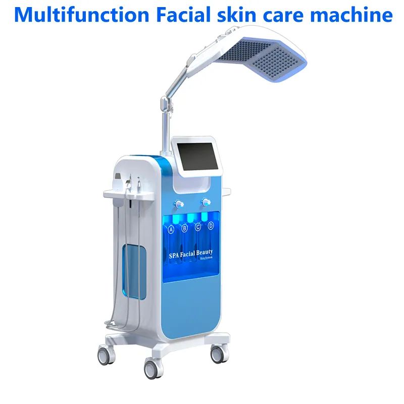 8 EN 1 Hydrodermabrasion Machine Microdermabrasion Élimination Des Rides Lifting Du Visage PDT Élimination De La Pigmentation De L'acné Blanchiment De La Peau Hydro Équipement De Nettoyage Du Visage