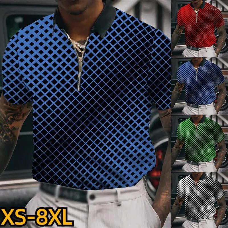 Hommes Polos 2023 rue revers T-shirt rétro pull été conception imprimé vêtements mode fermeture éclair haut décontracté Polo chemise