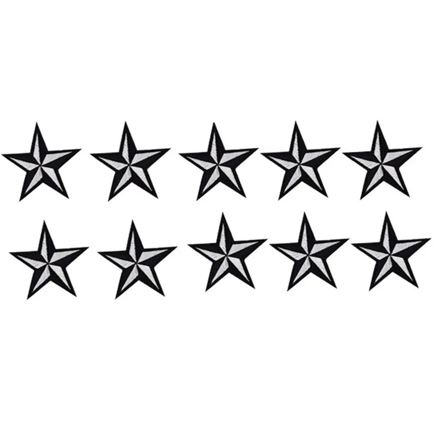 10 STKS star badge geborduurde patches voor kleding iron-on mode patch applique ijzer op patch naaibenodigdheden accessoires sticker246P