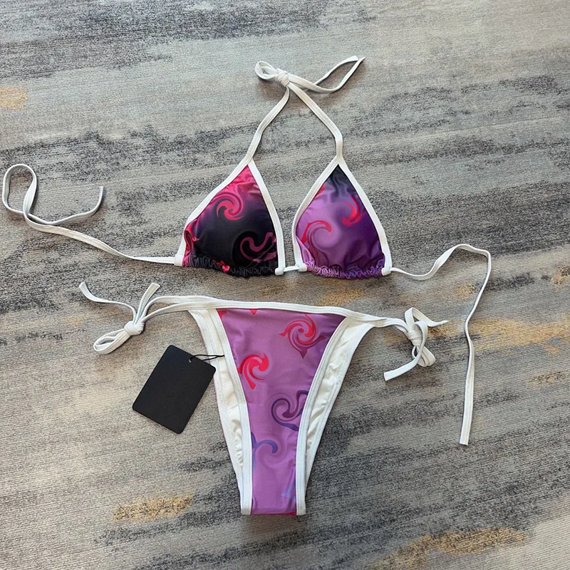 2023ss moda kobiety strój kąpielowy Designe zestaw bikini czas letni plaża strój kąpielowy wiatr stroje kąpielowe seksowne bikini zestaw Push Up niskiej talii CJD2307064