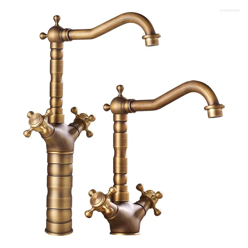 Bathroom Sink Faucets Faucet Basin Mixer Antique Brass Cold And Swiveled Spout Deck Mount Vanity Taps Torneira ZR248