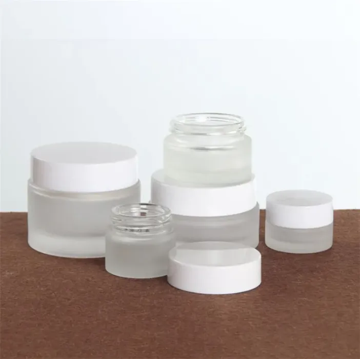 Frosted Glass Pump Bottle Refillable Cream Jar Lotion Spray Cosmetics Sample Storage Containers 30ml 40ml 50ml 60ml 80ml 100ml