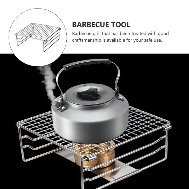 Cooking Grill Rack Stainless Steel Portable BBQ Grill Rack: Folding Barbecue Grilling ...