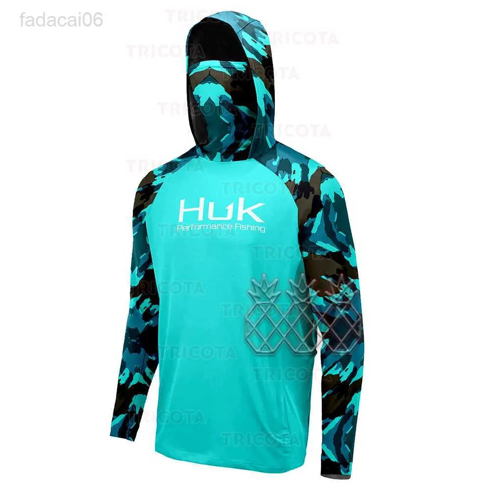 Fishing Accessories HUK Fishing Shirts Men UPF 50+ Long Sleeve Mask Hooded  Angling Clothes Camisa Pesca UV Protection Performance Fishing T Shirts  HKD230706 From Fadacai06, $15.32