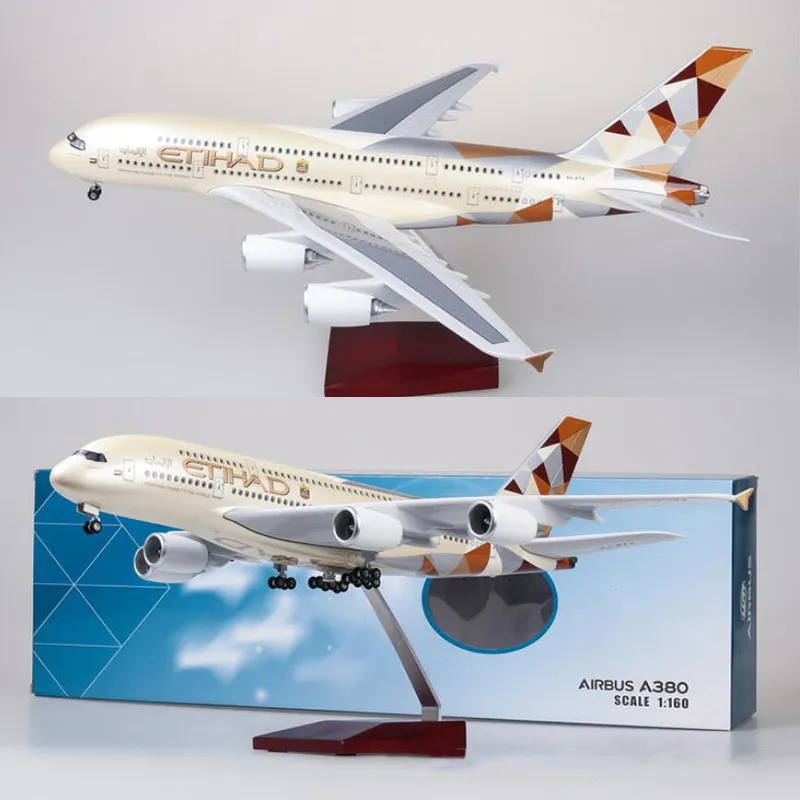 新品】1/160 エティハド航空 エアバスA380 モデルプレーン 模型