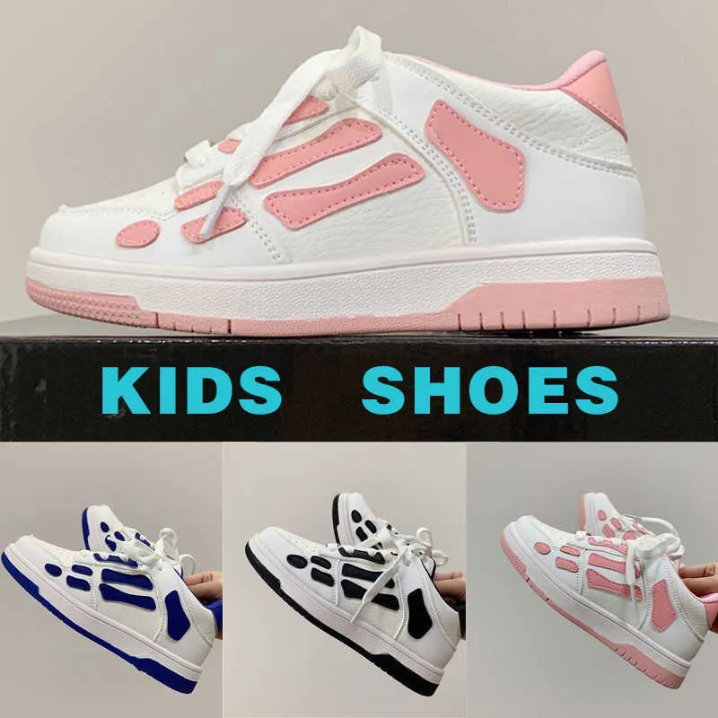 Sneaker 2023 Kids Designer Buty chłopcy dziewczyny młodzież przy swobodnej niskiej buty dzieci niemowlęta skórzane kości