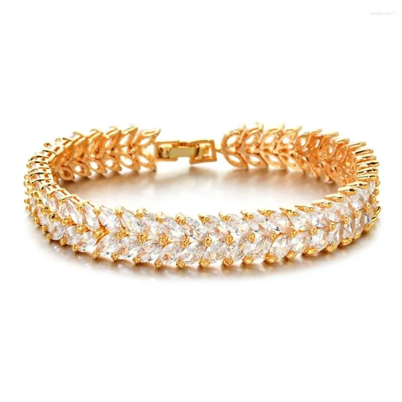 Strang Hohe Qualität Mode Temperament Goldene Zirkon Armband Für Frauen/mädchen Hochzeit Schmuck SL-022