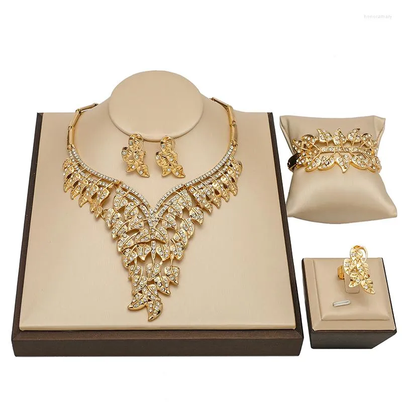 Halskette Ohrringe Set marokkanische traditionelle Frau Hochzeit Schmuck Zubehör Dubai vergoldet Armband Ring Schmuck