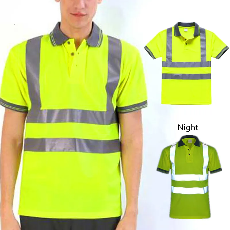 Other Night Work Reflective Safety Shirt Clothing Quick drying Short sleeved T-shirt Protective Clothes for Construction Workwear 230706