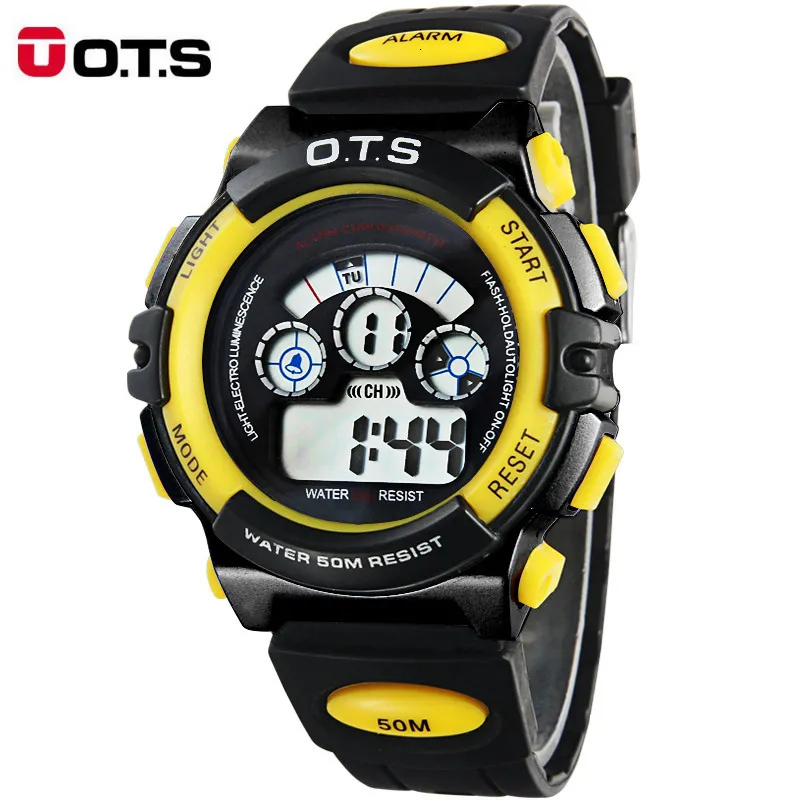 Montres pour enfants OTS Enfants Montres Multifonction Étanche Enfant Numérique LED Sports Alarme Date Montre-Bracelet Garçons Filles Cadeaux 230705