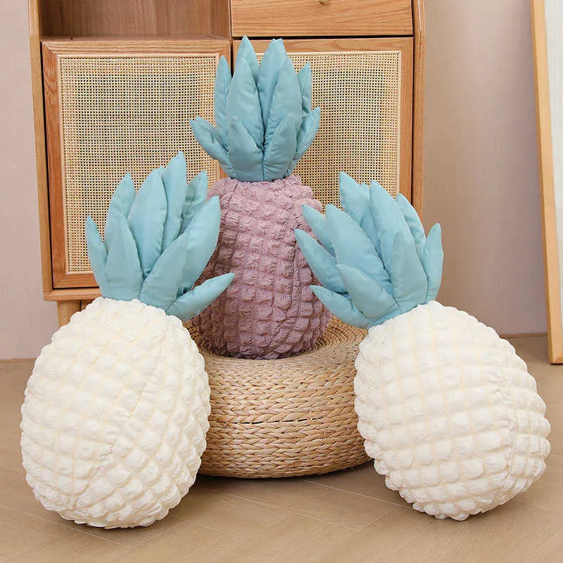 Stuffed Plush Animals 50cm Kawaii Simulation Pineapple Plush Toy Stuffed Plant Pillow Peluches Fruit Toy Kids Doll Brithday Gift for Girl HKD230706