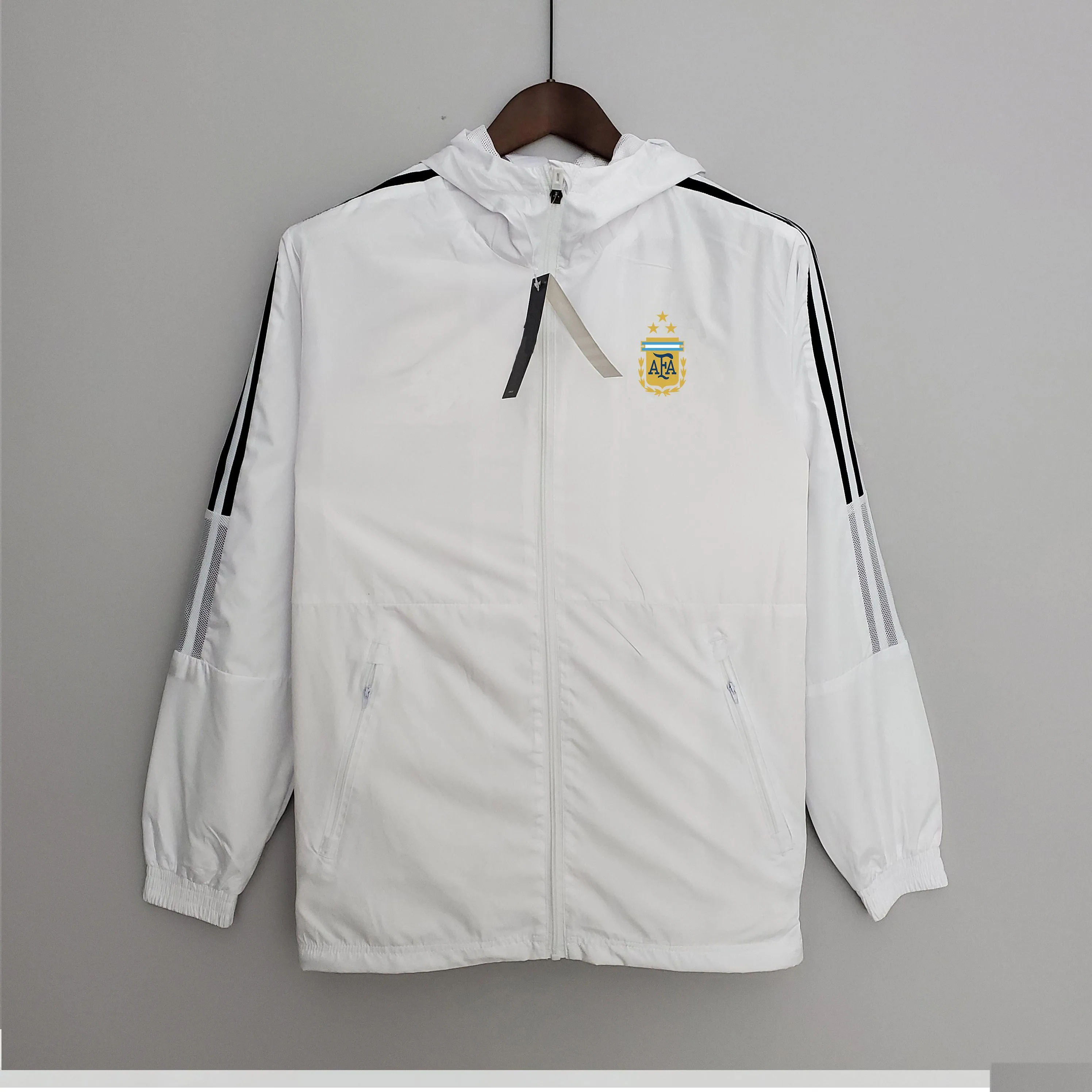 Jaquetas Masculinas 22-23 Seleção Argentina de Futebol Jaqueta Masculina Jaqueta de Futebol Jaquetas Fl Zipper Jaquetas com Capuz Moda Co Dhhl9