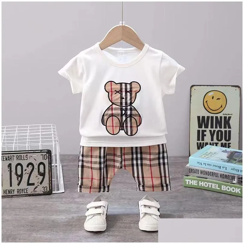 baby clothes set t-shirt shorts toddler casual clothing kids tracksuit children boys cartoon 2pcs/set