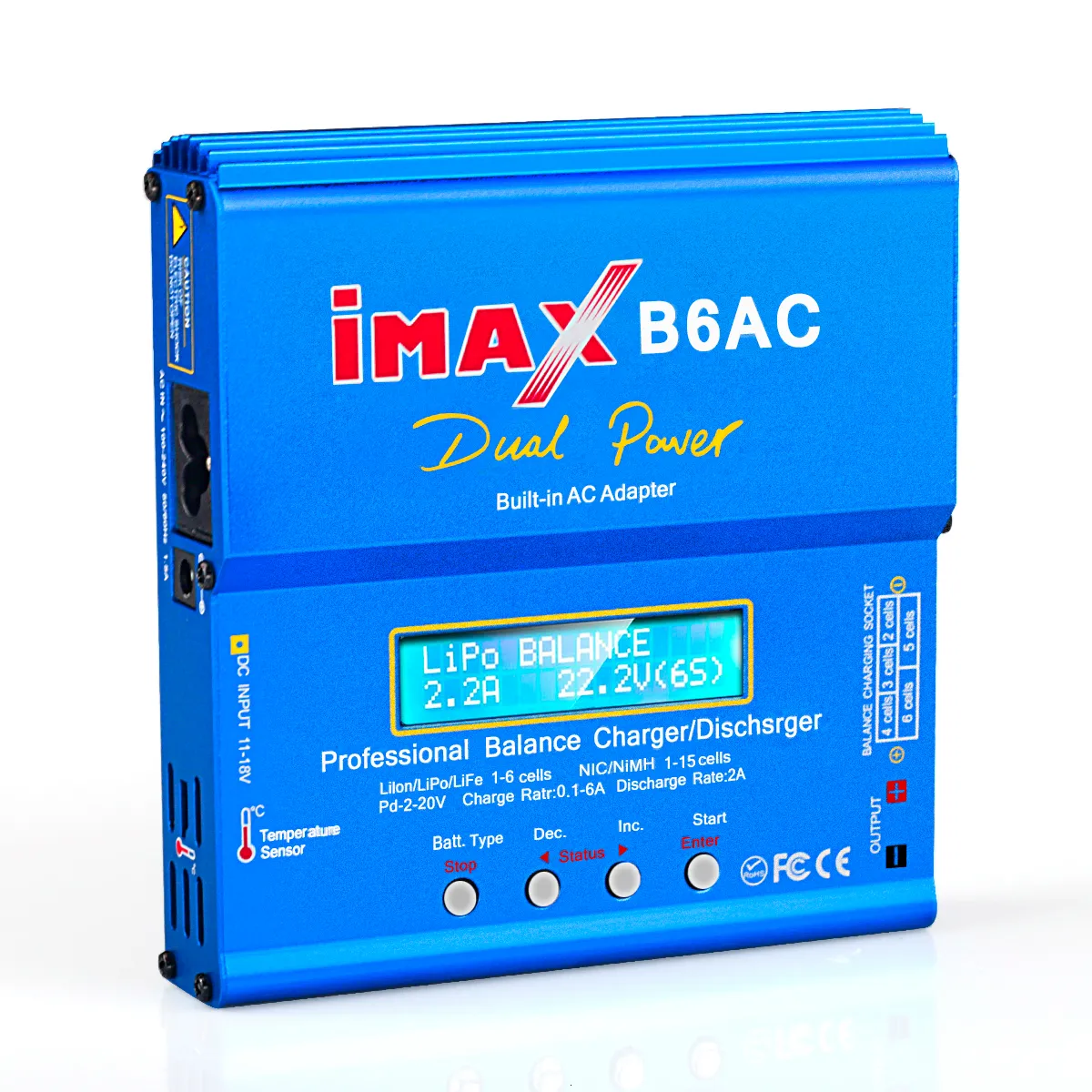 パーツアクセサリー HTRC IMAX B6AC 80W RC バランスバッテリー充電器 B6 AC 6A デジタル LCD スクリーン付き Liion LiFe Nimh Nicd PB Lipo バッテリー放電器 230705