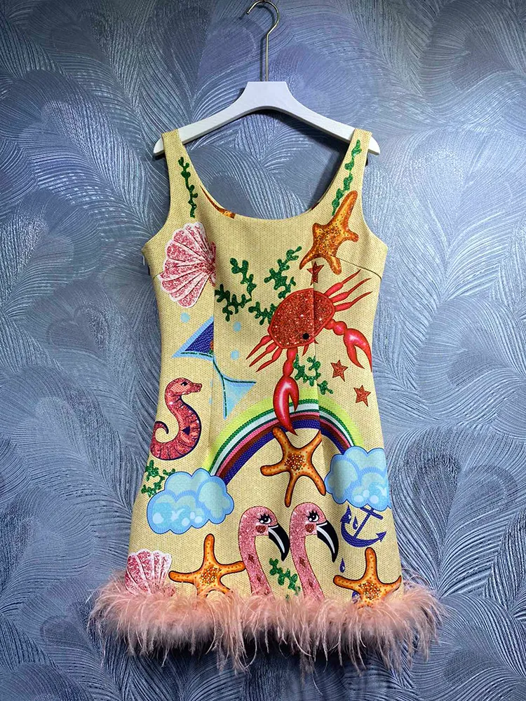 2022 Summer Print Dress Tassel Casual Tank O Neck Sleeveless Dresses 2022 Summer Print Dress Tassel Casual Tank O Neck Sleeveless Dresses