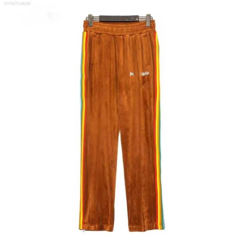 Designer Loose Men Sports Casual Pants Jogger Side Stripes Solid Joggers Sweatpants Rainbow Trousers Elastic Waistpq4o