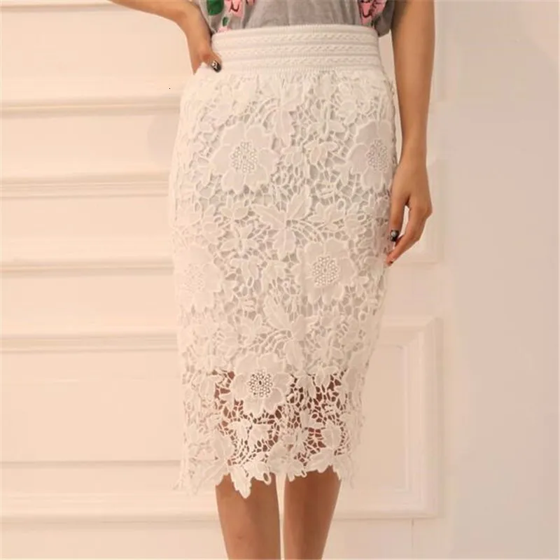 Floral lace overlay pencil skirt online
