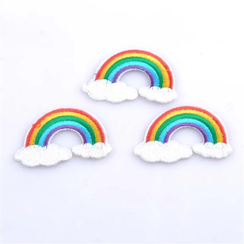 Patch DIY Rainbow Patches voor kinderkleding Opstrijkbare geborduurde patch Motif Applique194h