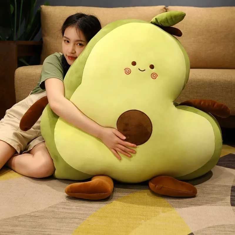 Stuffed Plush Animals 50-100CM Giant Avocado Peluche Stuffed Plush Toy Doll Fruit Cushion Pillow Soft Plush Doll Toy Kids Baby Girls Birthday Gift HKD230706