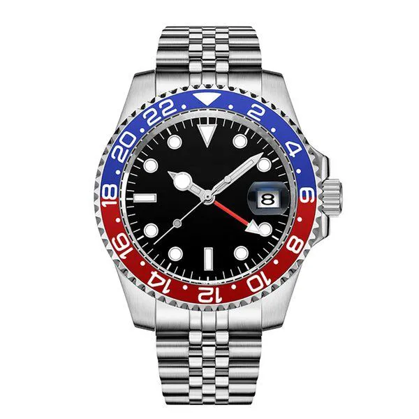 handledsurklockor för mens automatiska keramik GMT -klockor 40mm fullt rostfritt stål glidklipp vatten safir super luminous armbandsur dhgates