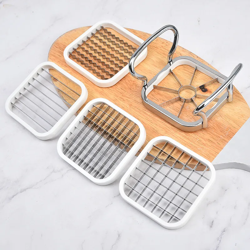 Fruit Vegetable Tools Multifunctional 5 In 1 For Vegetable Fruit Food Cutter Cubes Apple Potato Grater French Fry Slicer Kitchen Accessories 230706
