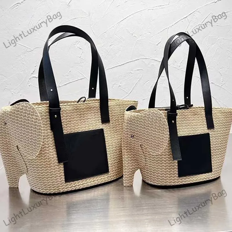 Nouveau Style D'été Mignon Plage Sac À Main Designer Éléphant Sac De Paille De Mode Sac À Bandoulière Femmes De Luxe Fourre-Tout Haute Capacité Épicerie Panier Classique Femme Sacs À Main 230706