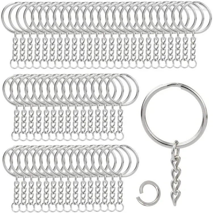 Keychains Keyring Keychain Split Ring 100pcs Metal Blank Rings Keyfob Key Pendant Chains_voghion.com