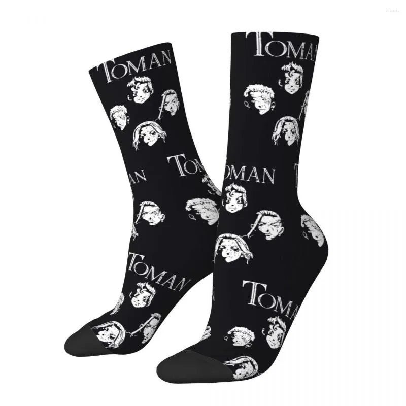 Men's Socks Harajuku Manga Japanese Anime Tokyo Revengers Skateboard Polyester Crew For Women Men Sweat Absorbing