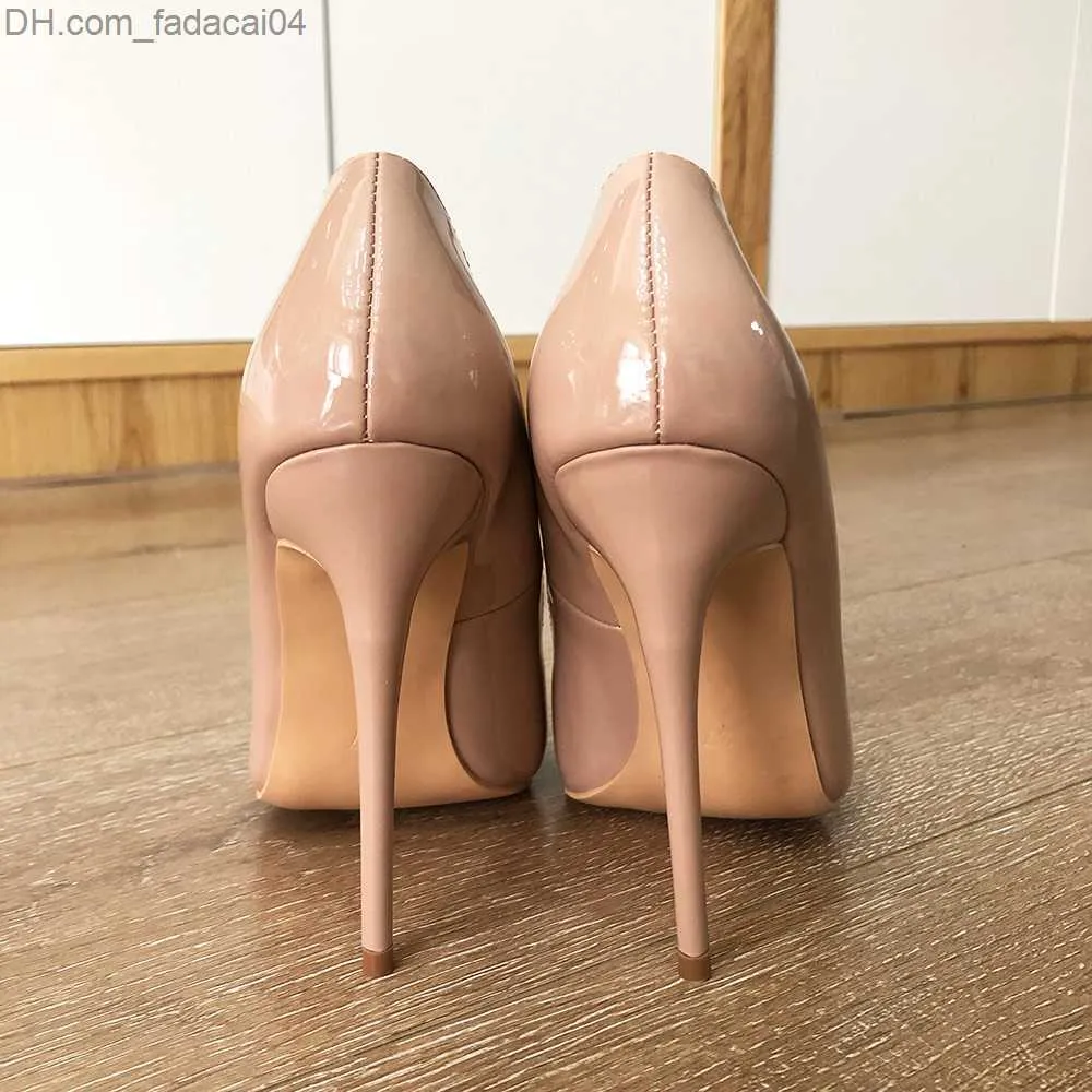 Tikicup Solid Nude Patent Womens Legant Toe Slim High Heels Slide On Ol Z230710 4 023 DHgate