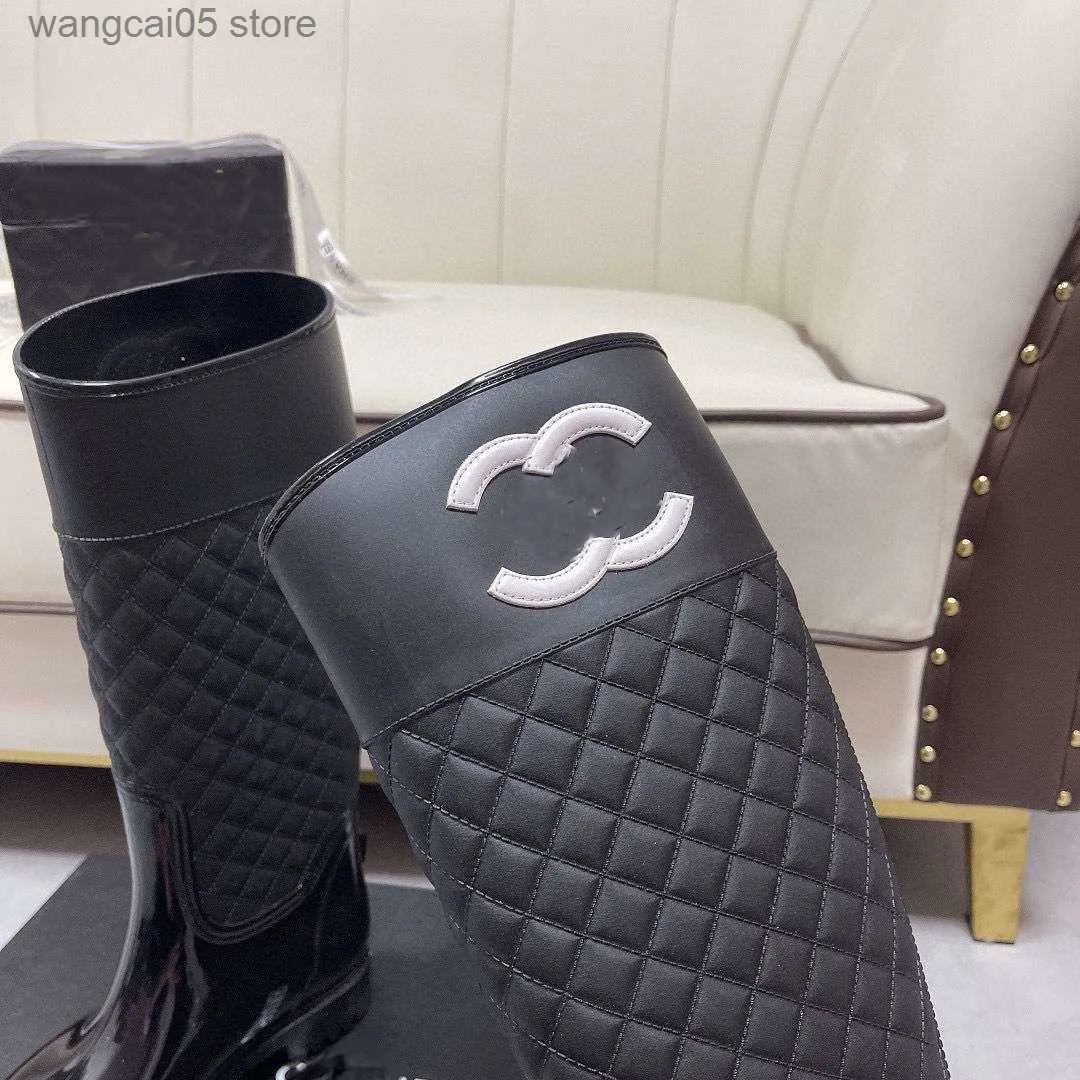 Welly Boots Rain Designer Platform Letter Ringer Fashion Black T230706 2 005 DHgate