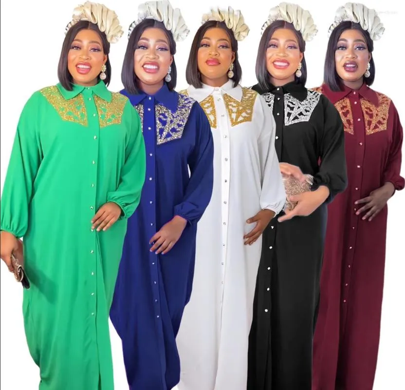 Roupas étnicas 2023 plus size africano chiffon lantejoulas vestido para senhora elegante vestido de festa à noite verão nigeriano abaya kaftan robe