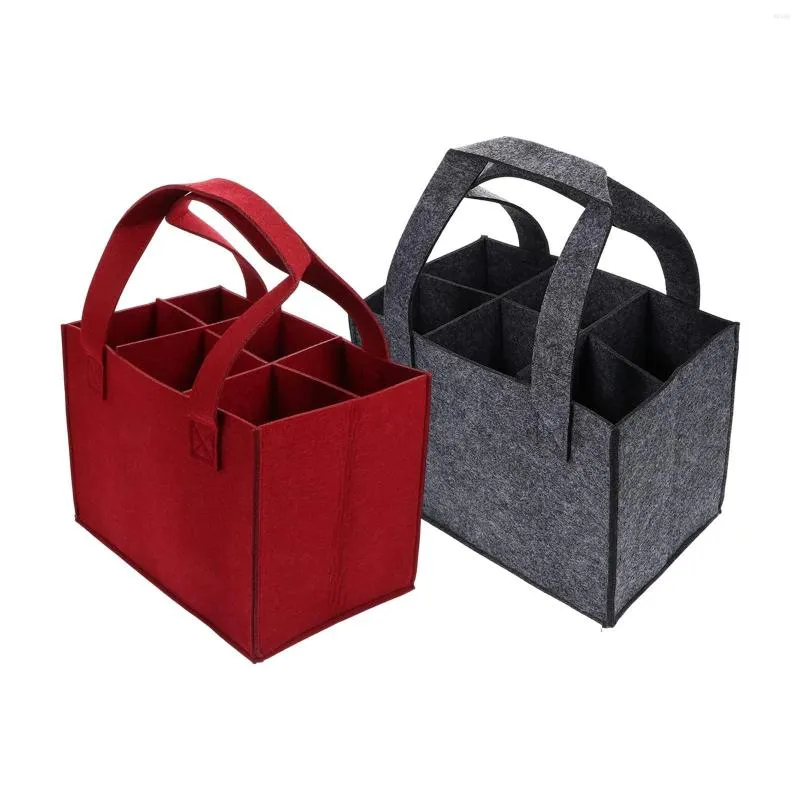 Storage Bags 6 Bottle Christmas Gift Tote Portable Reusable Carrier For Champagne Bottles