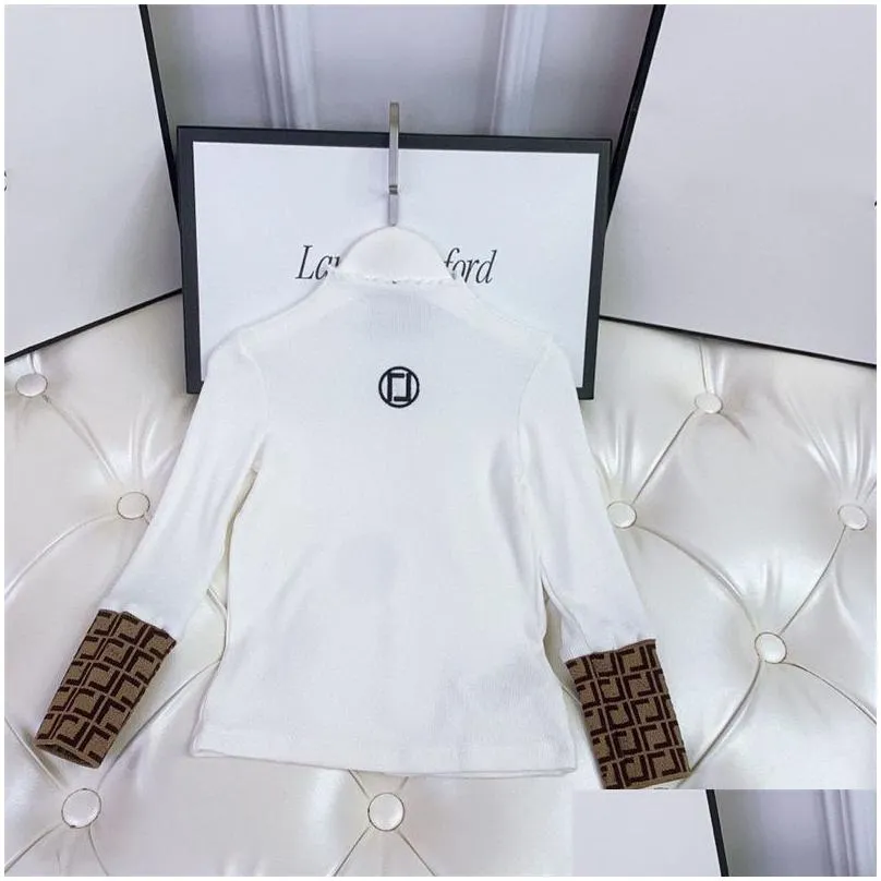 clothing designer baby girls children long sleeve white t-shirt classic brand clothes spring kids spring dress set luxury letter