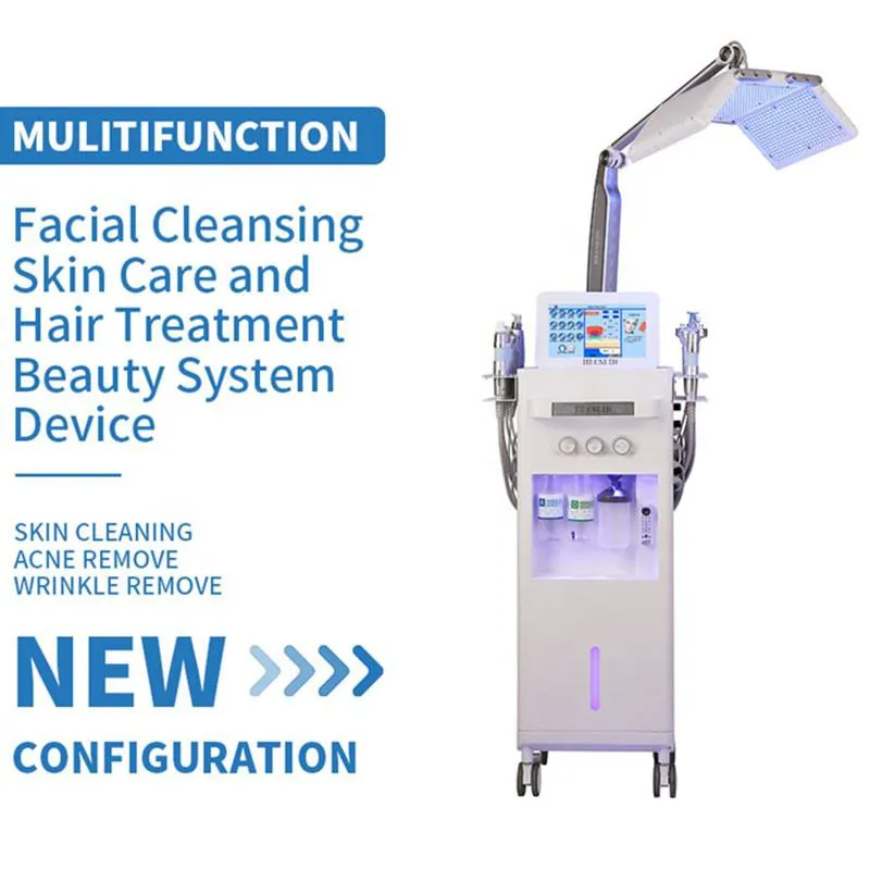 OEM/ODM Diamond Peeling Microdermabrasion Oxygen Jet Aqua Facials with LED Photon Therapy Mask PDT LED