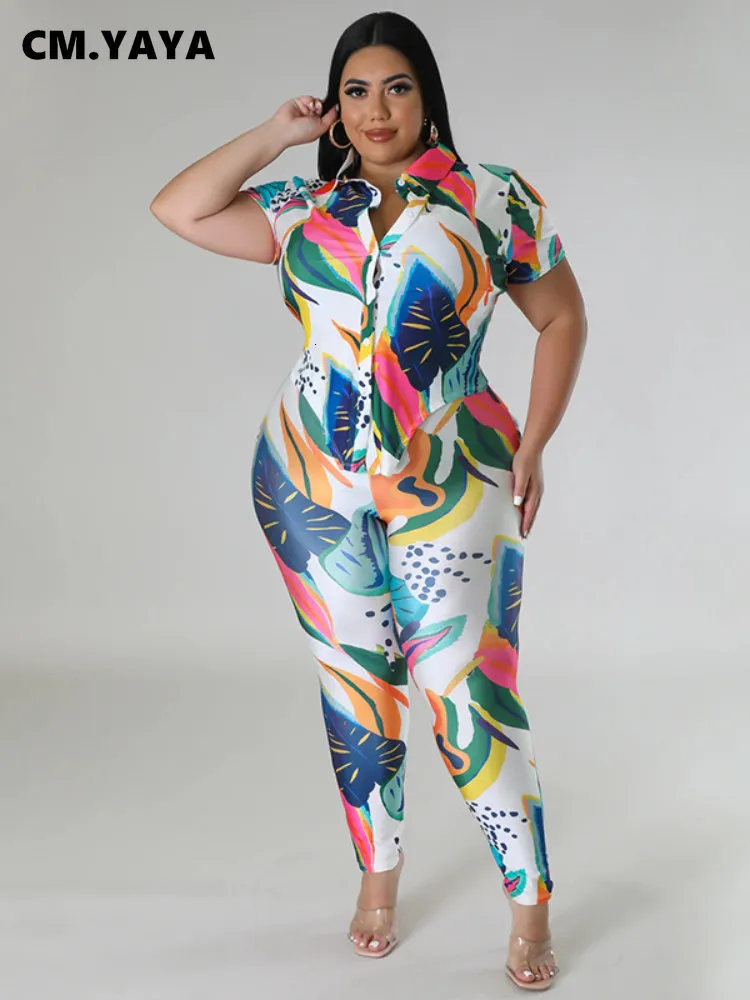 YAYA Printed Plus Size Womens Short Sleeve Shirt And Plus Size Workout  Leggings Set Summer 2023 Collection Style #230705 From Mu01, $28.88