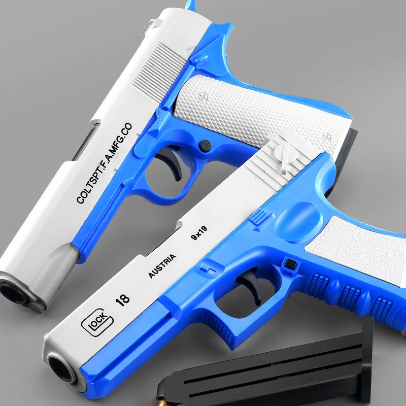 Nova pistola de brinquedo preto e branco plástico eva espuma dardos balas  toy gun modelo pistola iniciante mirar trem arma meninos diy presente